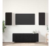 vidaXL Wall TV Cabinet Wall-mounted 2 pcs Black Oak 30.5 x 30 x 60 cm