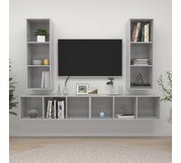 vidaXL TV Cabinets 6 pcs Solid Wood Pine, Brown