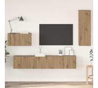 vidaXL Wall TV Cabinet Wall-mounted 4 pcs Artisan Oak Engineered Wood