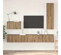 vidaXL Wall TV Cabinet Wall-mounted 4 pcs Artisan Oak Engineered Wood