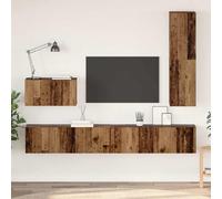 vidaXL Wall TV Cabinet Wall-mounted 4 pcs Old Wood Engineered Wood