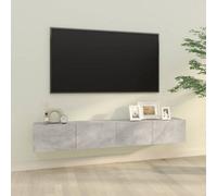 Vidaxl Wall Tv Cabinets 2 Pcs Concrete Grey 100X30X30 Cm Engineered Wood