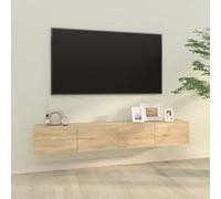 Vidaxl Wall Tv Cabinets 2 Pcs Sonoma Oak 100X30X30 Cm Engineered Wood