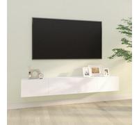 Vidaxl Wall Tv Cabinets 2 Pcs White 100X30X30 Cm Engineered Wood