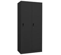 vidaXL Wardrobe Anthracite Steel Bedroom Clothing Cabinet Hanger Organiser