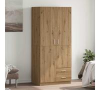 Wardrobe Artisian Oak 80x52x180 cm Engineered Wood 2 Doors 2 Drawers Hanging Rod