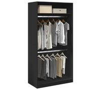 Vidaxl Wardrobe Black 100X50X200 Cm Engineered Wood