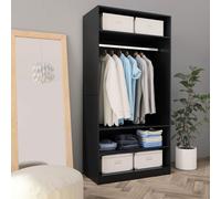 vidaXL Wardrobe Black 100x50x200 cm Engineered Wood