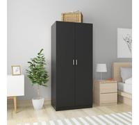 Vidaxl Wardrobe Black 80X52X180 Cm Engineered Wood