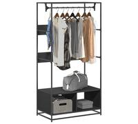 vidaXL Wardrobe Black 90x50x180 cm Engineered Wood