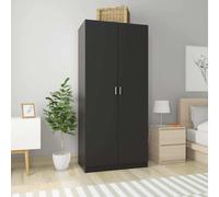 vidaXL Wardrobe Black 90x52x200 cm Engineered Wood NEW