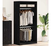 VidaXL Wardrobe Black Oak 100 X 50 X 200 Cm Engineered Wood