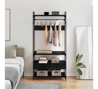 vidaXL Wardrobe Black oak 89 x 39 x 184.5 cm Engineered wood