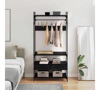 vidaXL Wardrobe Black oak 89 x 39 x 184.5 cm Engineered wood