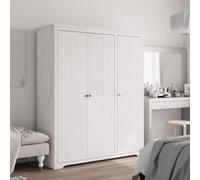 Vidaxl Wardrobe Bodo White 151.5X52X176.5 Cm Solid Wood Pine Wardrobes