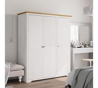 Vidaxl Wardrobe Bodo White And Brown 151.5X52X176.5Cm Solid Wood Pine