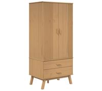 vidaXL Wardrobe Closet Clothes Storage Cabinet Cupboard Brown Solid Wood Pine