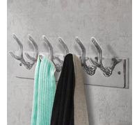 vidaXL 2x Wardrobe Coat Hooks Silver Aluminium Coat Stand Clothes Rack Hanger