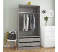 vidaXL Wardrobe Concrete Grey 100x50x200 cm Engineered Wood