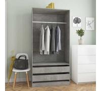 vidaXL Wardrobe Concrete Grey 100X50X200cm Engineered Wood, Grey