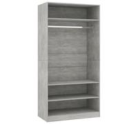 vidaXL Wardrobe Concrete Grey 100X50X200 Cm Engineered Wood, Grey