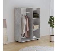 vidaXL Wardrobe Concrete Grey Engineered Wood Storage Cabinet Cloth Organiser