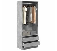 Vidaxl Wardrobe Concrete Grey 80X50X200 Cm Engineered Wood