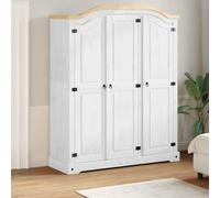 vidaXL Wardrobe Corona White 151.5x52x186 cm Solid Wood Pine