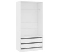 vidaXL Wardrobe Engineered Wood White Clothing Cabinets Shelf Hanger Storage