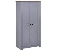 vidaXL Solid Pine Panama Range Wardrobe Grey Clothes Bedroom Cabinet Closet