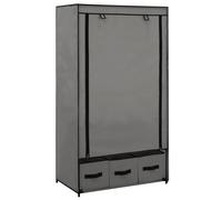 vidaXL Wardrobe Grey Fabric Clothing Garment Stand Storage Cupboard Organiser