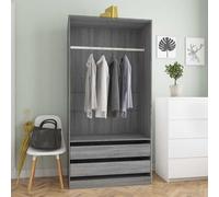 vidaXL Wardrobe Grey Sonoma 100x50x200 cm Engineered Wood