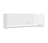vidaXL Wardrobe High Gloss White Engineered Wood Cabinet Clothes Organiser