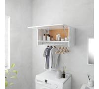 vidaXL Wardrobe High Gloss White Engineered Wood Hanging Clothes Organiser