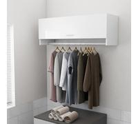 vidaXL Wardrobe High Gloss White Engineered Wood Cabinet Clothes Organiser