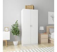 vidaXL Wardrobe High Gloss White Engineered Wood Clothing Hanger Organiser
