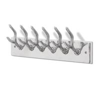 vidaXL Wardrobe Hook Aluminium Silver Coat Rack Hat Tie Wall Hanger Holder