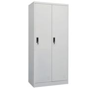 vidaXL Wardrobe Light Grey Steel Hanger Organiser Clothing Cabinet Cupboard