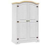 vidaXL Wardrobe Mexican Pine Corona Range 2 Doors White UK NEW