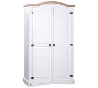 vidaXL Wardrobe Mexican Pine Corona Range 2 Doors White UK NEW