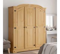 vidaXL Wardrobe Mexican Pine Corona Range 3 Doors, Brown