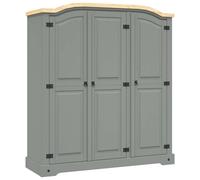 Vidaxl Wardrobe Mexican Pine Corona Range 3 Doors Grey