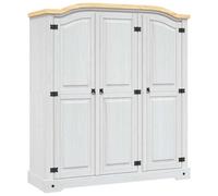 vidaXL Wardrobe Mexican Pine Corona Range 3 Doors White, White