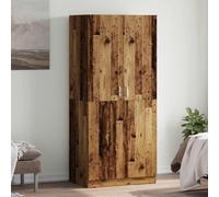Wardrobe Old Wood Engineered Wood 90x52x200 cm 2-Door Hanging Closet Spacious UK