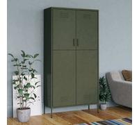 vidaXL Wardrobe Olive Green 90x50x180 cm Steel
