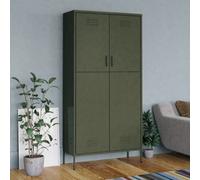 Vidaxl Wardrobe Olive Green 90X50X180 Cm Steel Wardrobes