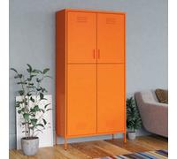 vidaXL Wardrobe Orange Steel Bedroom Hanger Organiser Clothing Storage Cabinet