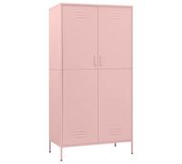 Vidaxl Wardrobe Pink 90X50X180 Cm Steel