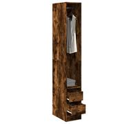 vidaXL Wardrobe Closet Clothes Storage Organiser Smoked Oak Engineered Wood