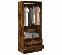 vidaXL Wardrobe Smoked Oak 80x50x200 cm Engineered Wood
